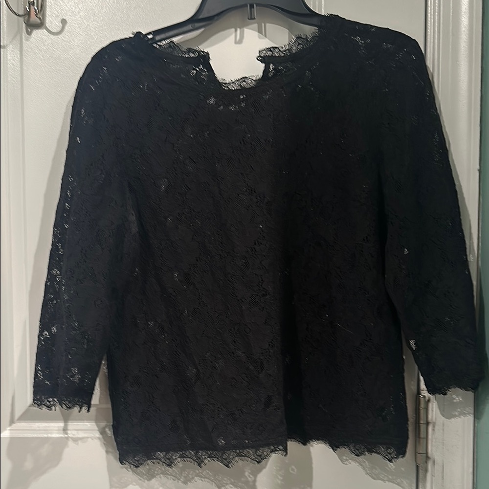 🍀 Black Lace Top